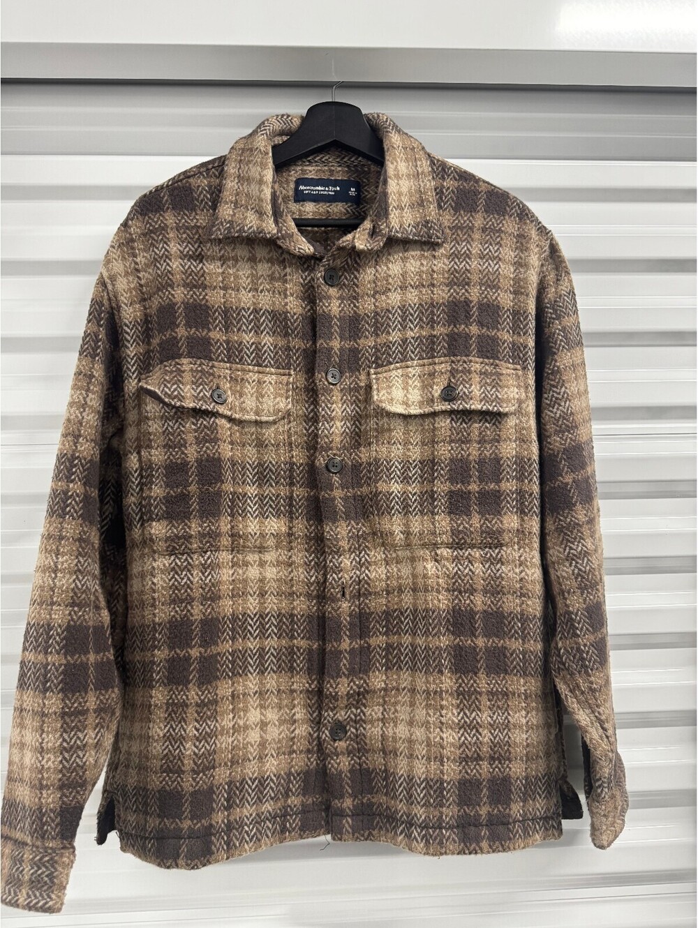 Abercrombie & Fitch Soft A&F Flannel Shirt Brown Plaid M